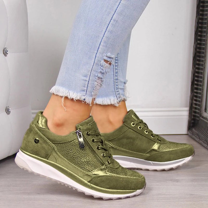 Prisella | Modern women's lace-up sneakers | Wedge