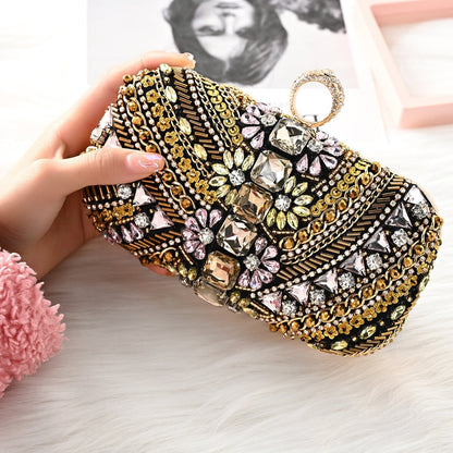 Handmade Pearl Evening Clutch | Rhinestones and Beads