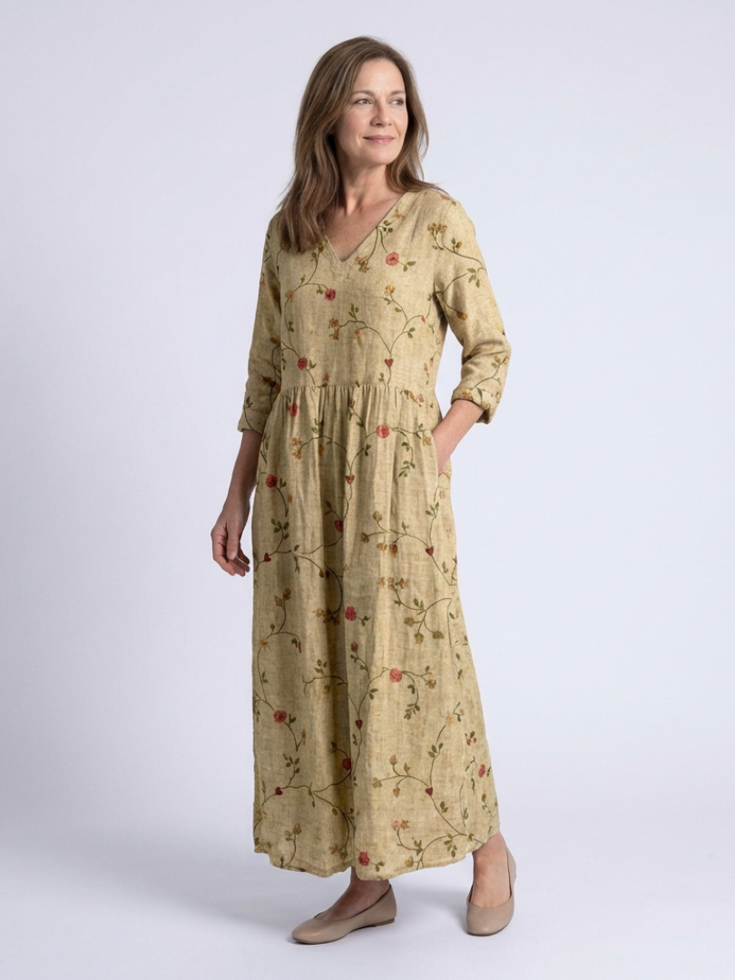 Marina - Floral print V-neck maxi dress
