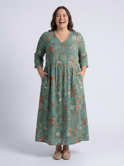 Marina - Floral print V-neck maxi dress