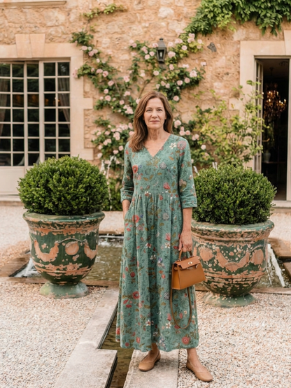 Marina - Floral print V-neck maxi dress