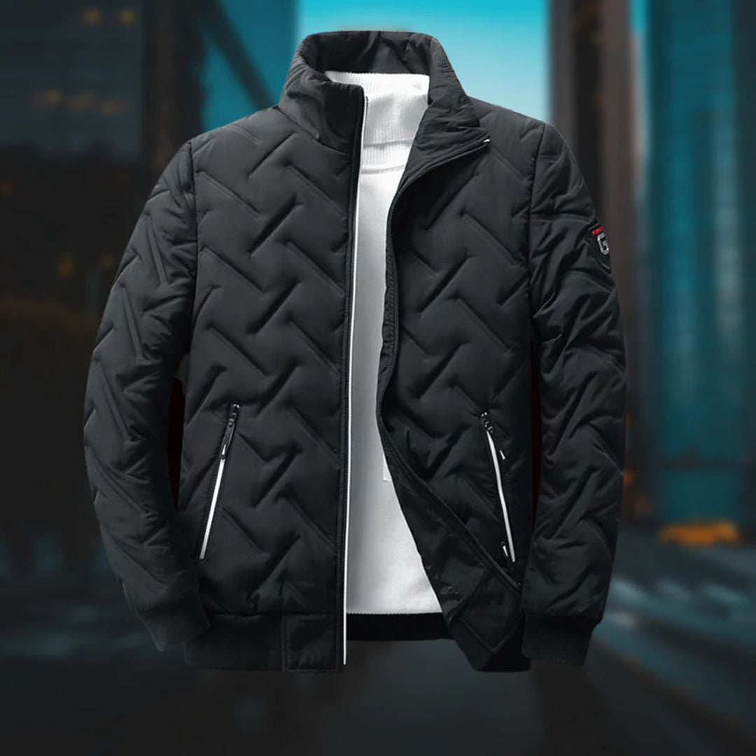 Men's warm and modern high-neck quilted jacket