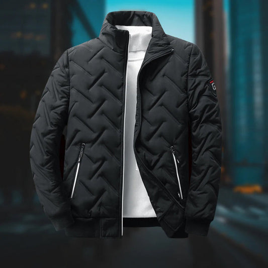 Men's warm and modern high-neck quilted jacket