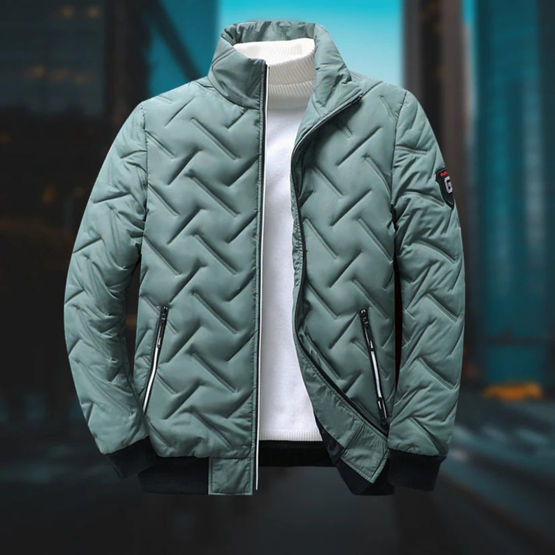 Men's warm and modern high-neck quilted jacket