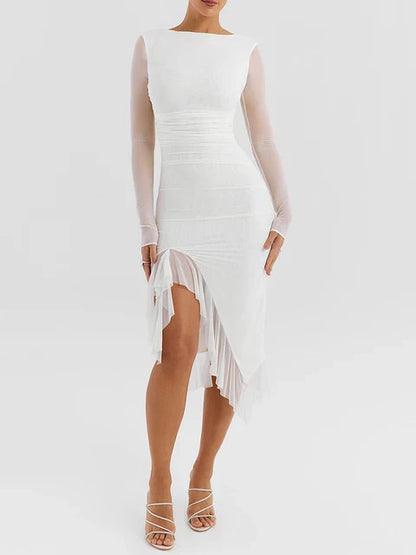 Pia™ asymmetric ruffle dress