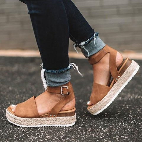 Amelia | Women's spring platform sandals with buckle