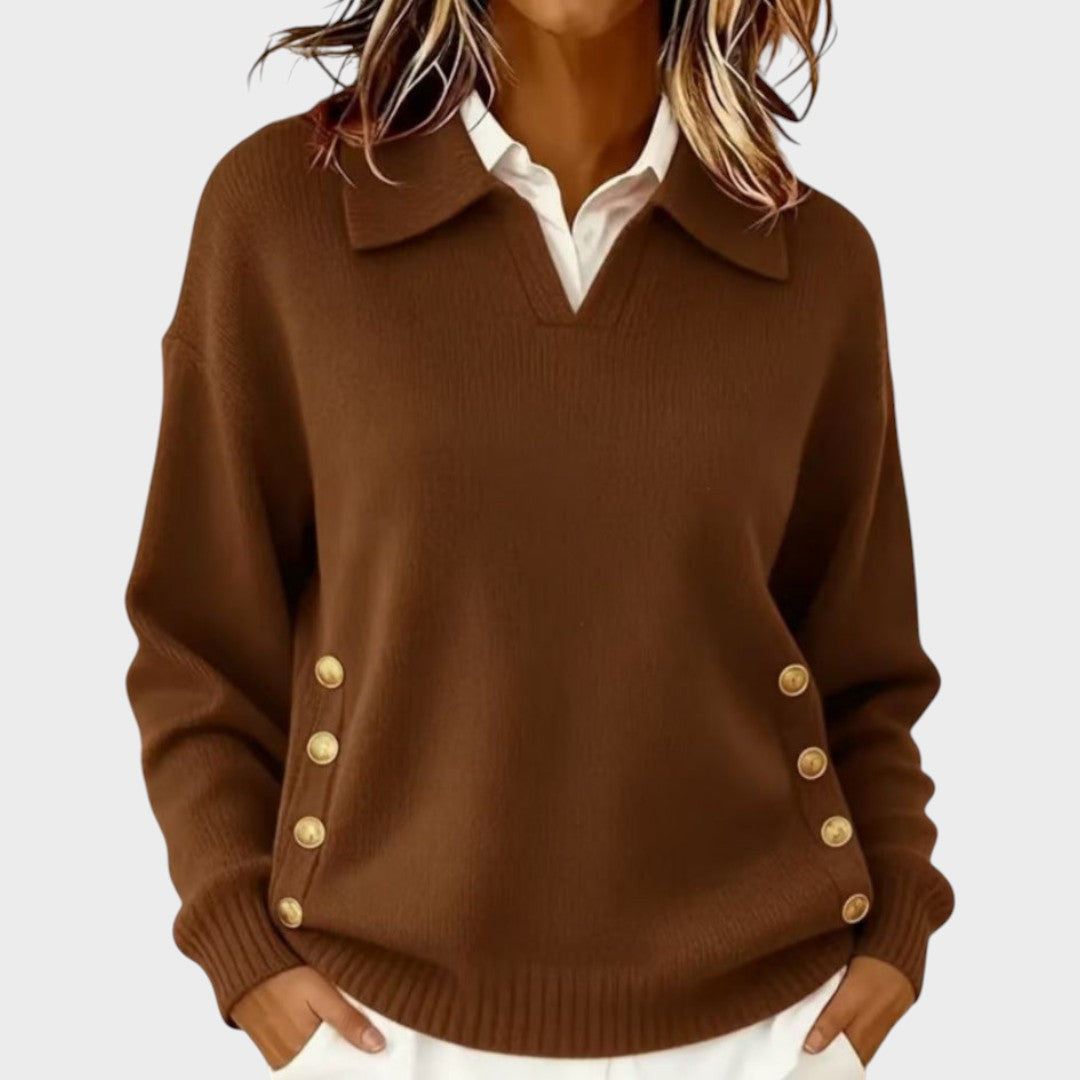 V-Neck Button-Down Jersey