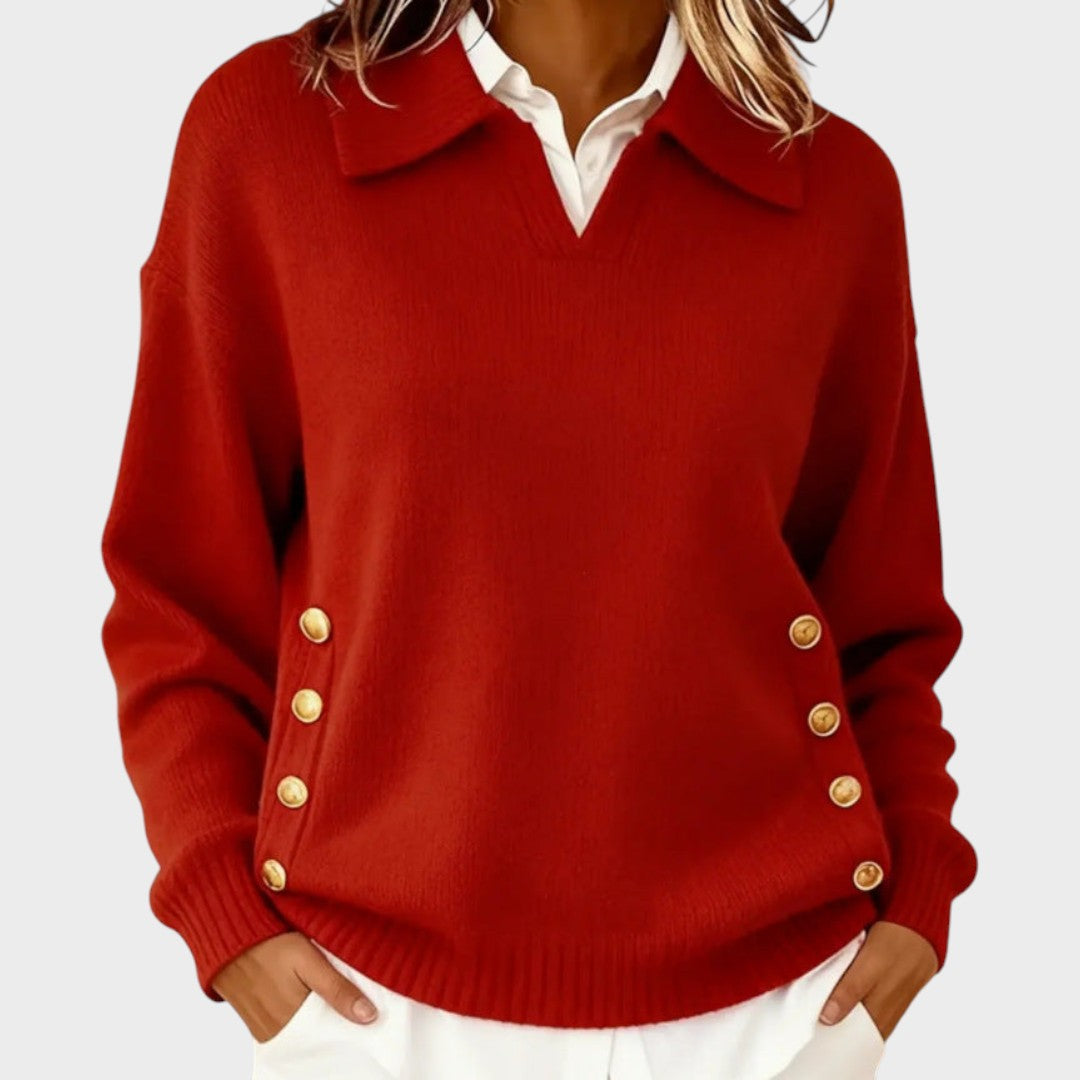V-Neck Button-Down Jersey