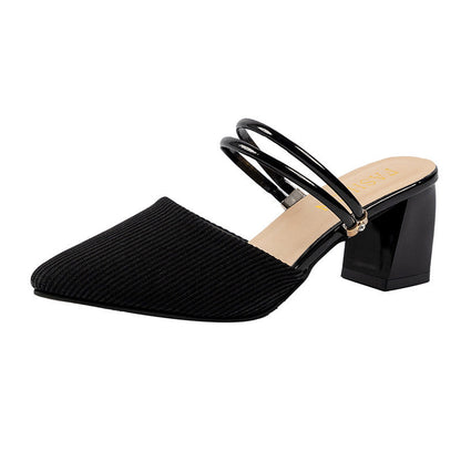 High-heeled sandals with feminine straps
