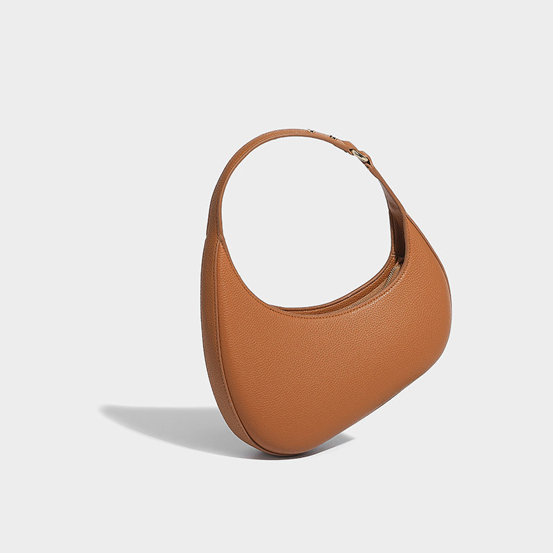 Asymmetrical half-moon bag