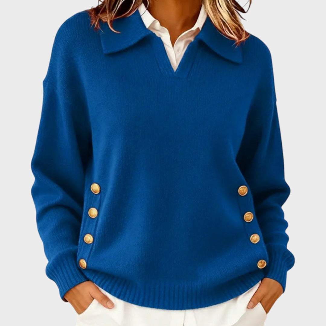 V-Neck Button-Down Jersey