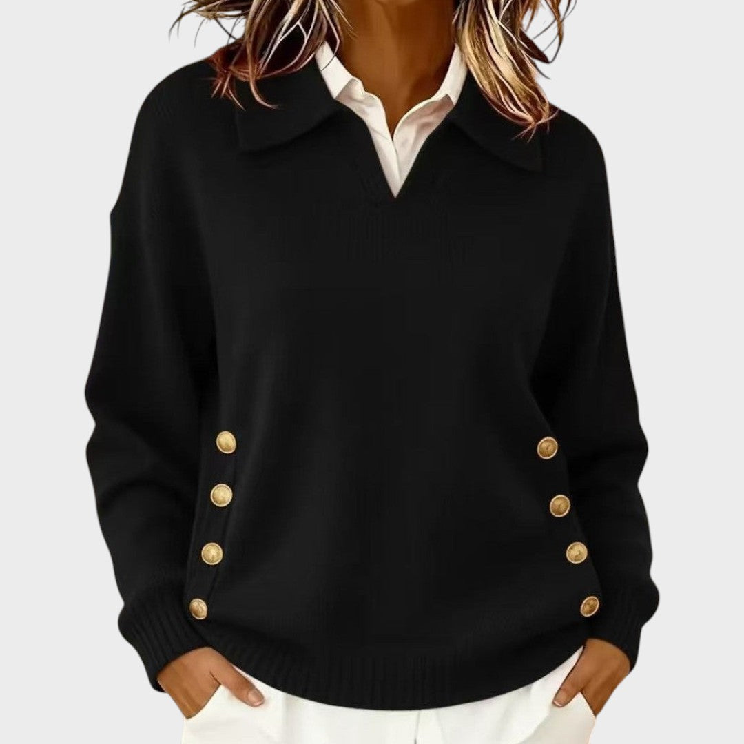 V-Neck Button-Down Jersey