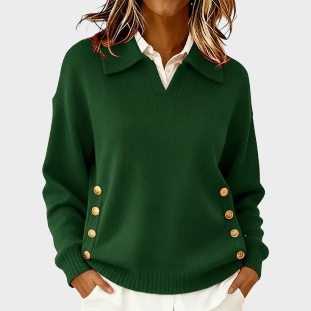 V-Neck Button-Down Jersey