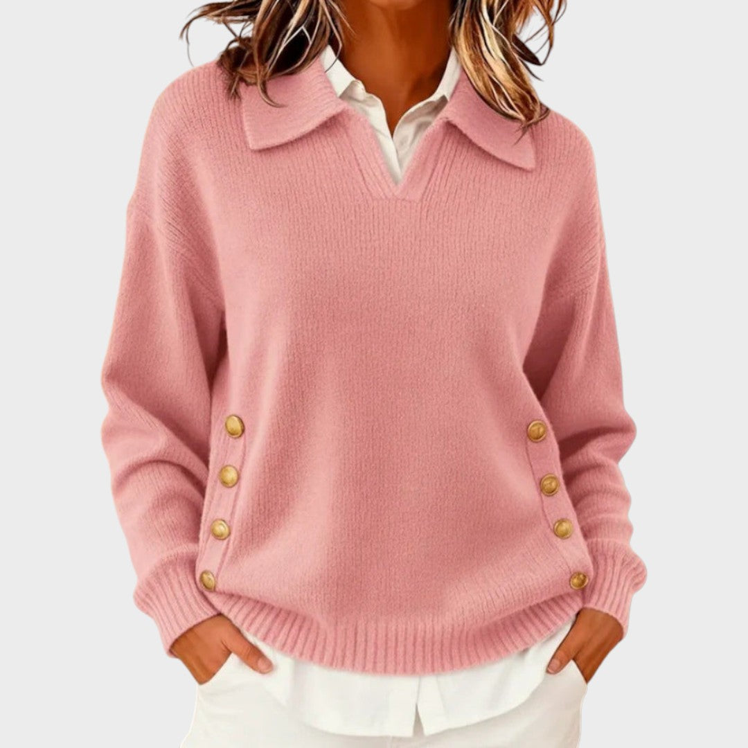 V-Neck Button-Down Jersey