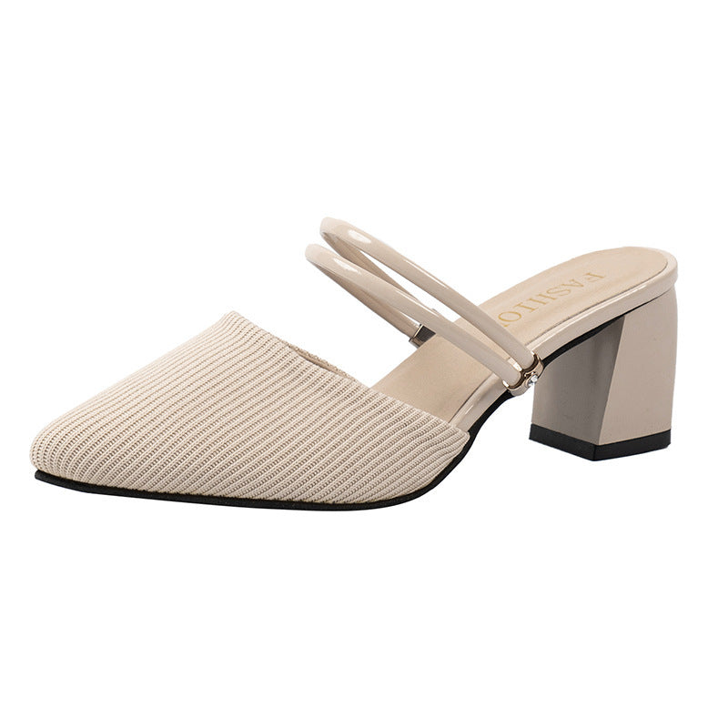 High-heeled sandals with feminine straps
