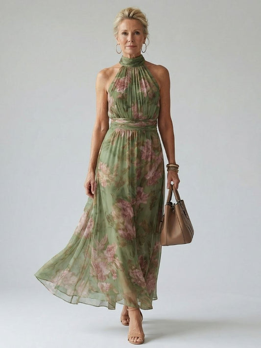 Solana | Halter neck midi dress