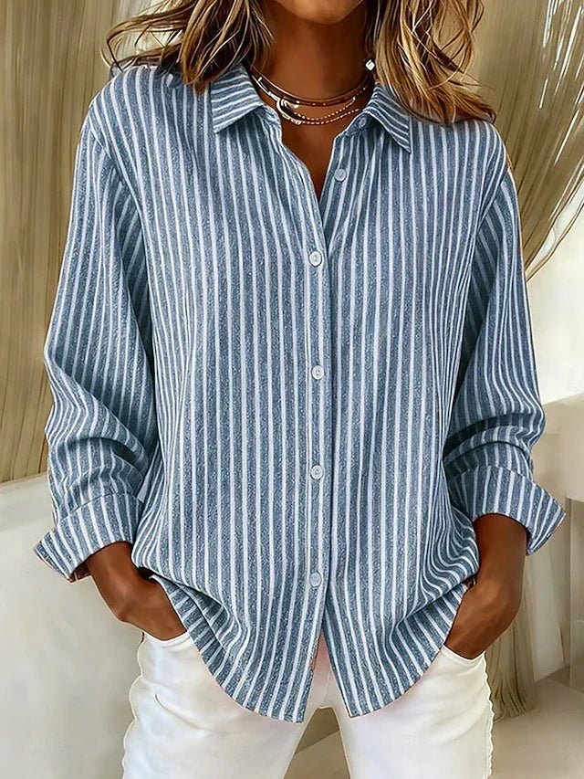 Jimena | Button-Down Striped Shirt