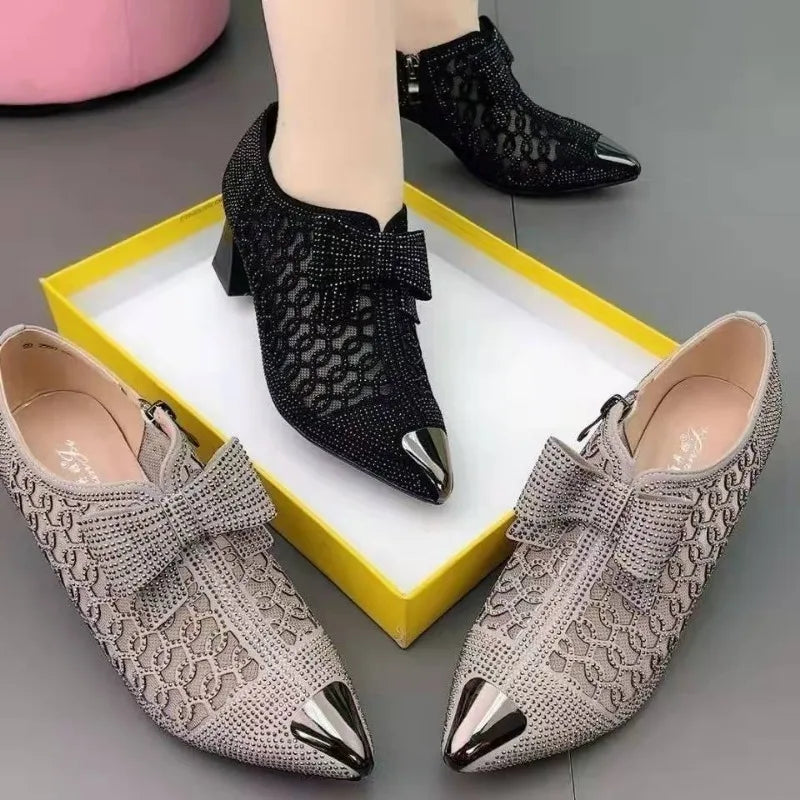 Luna - Side-Zip Block Heel Shoes