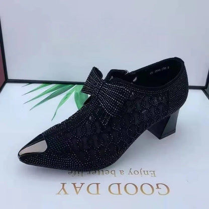 Luna - Side-Zip Block Heel Shoes