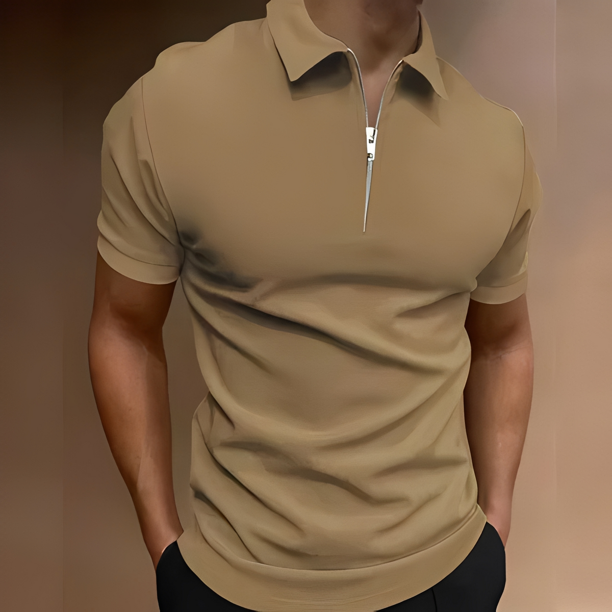 Bronny - Men's classic half-zip shirt