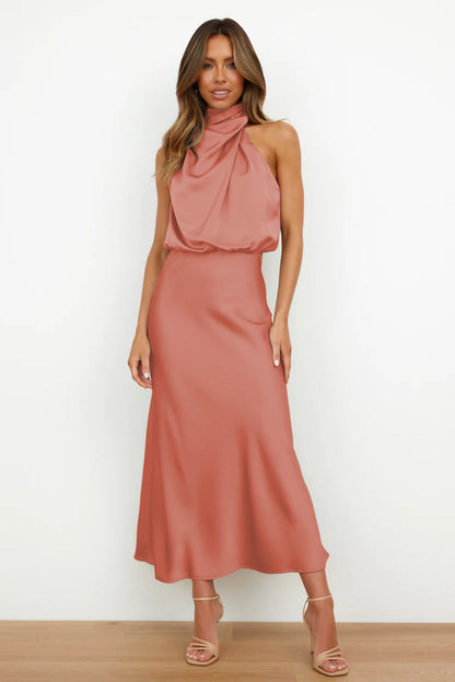 Laura | Chic women's evening dress with halter neck and flowy cut