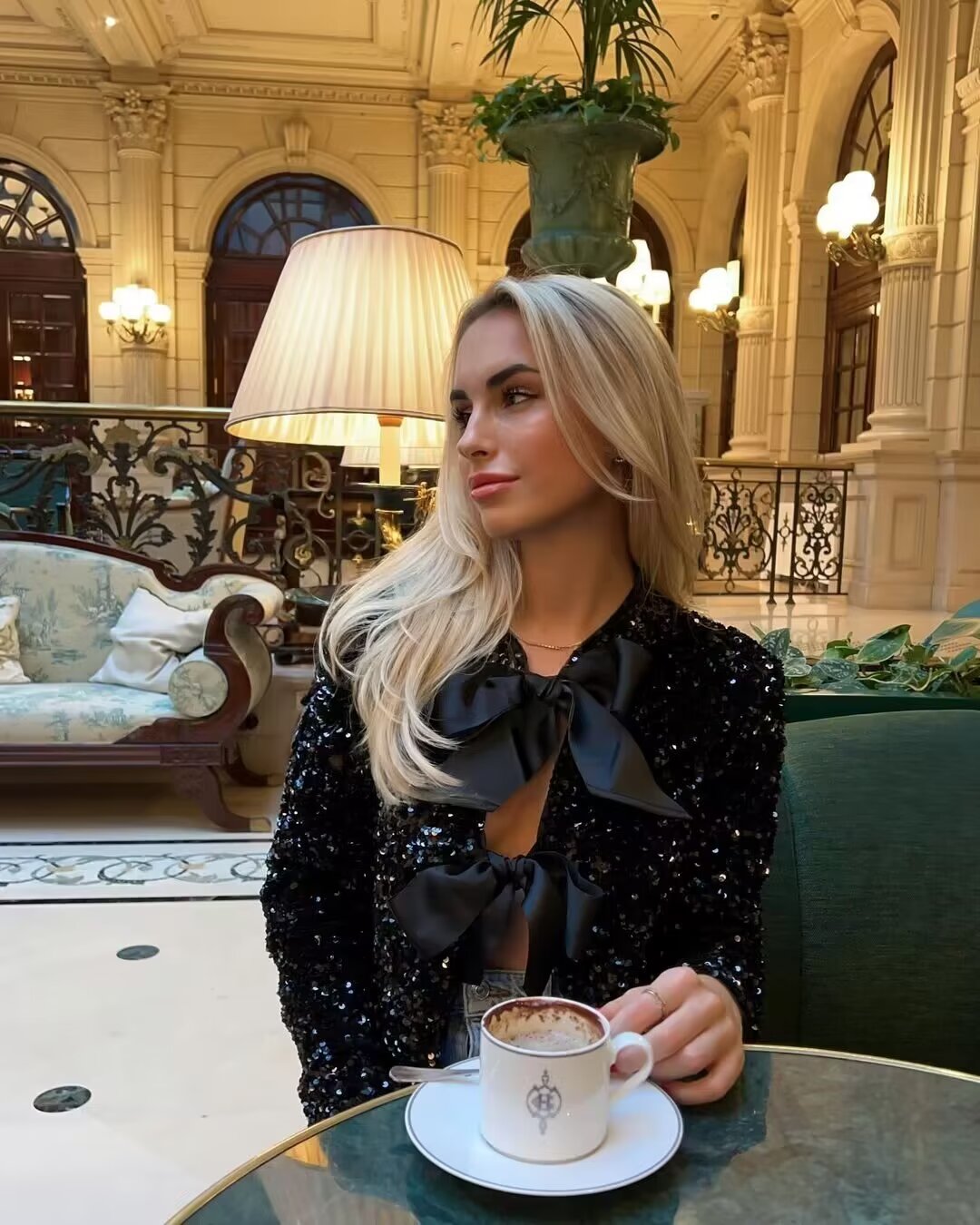 Ava: Short Sequin Blazer with Bow