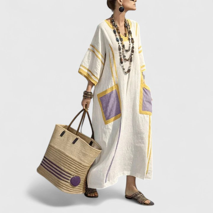 Galiana | Women's boho midi dress with pockets, cool and lightweight | Breathable