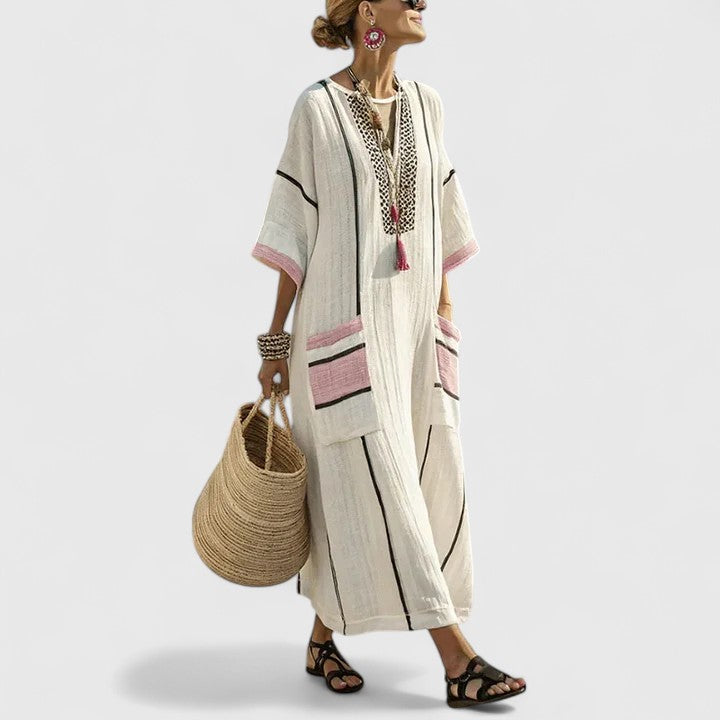 Galiana | Women's boho midi dress with pockets, cool and lightweight | Breathable
