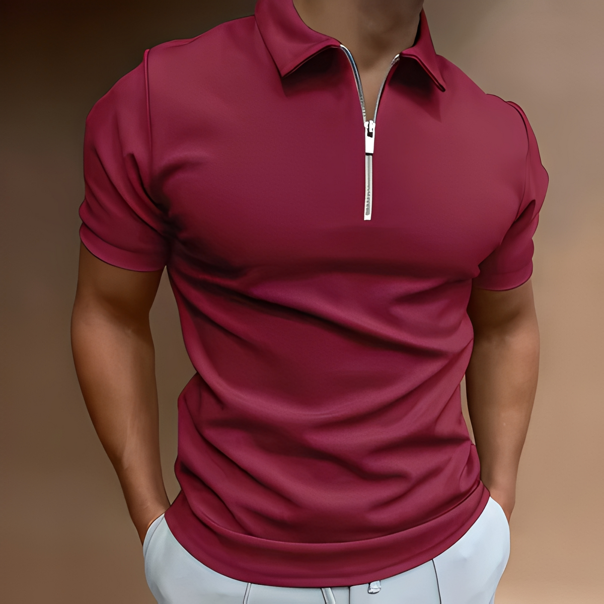 Bronny - Men's classic half-zip shirt