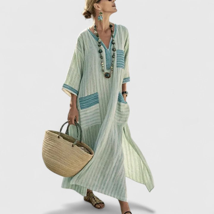 Galiana | Women's boho midi dress with pockets, cool and lightweight | Breathable