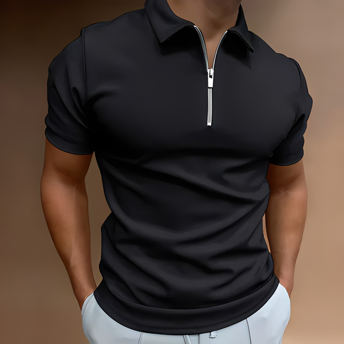 Bronny - Men's classic half-zip shirt