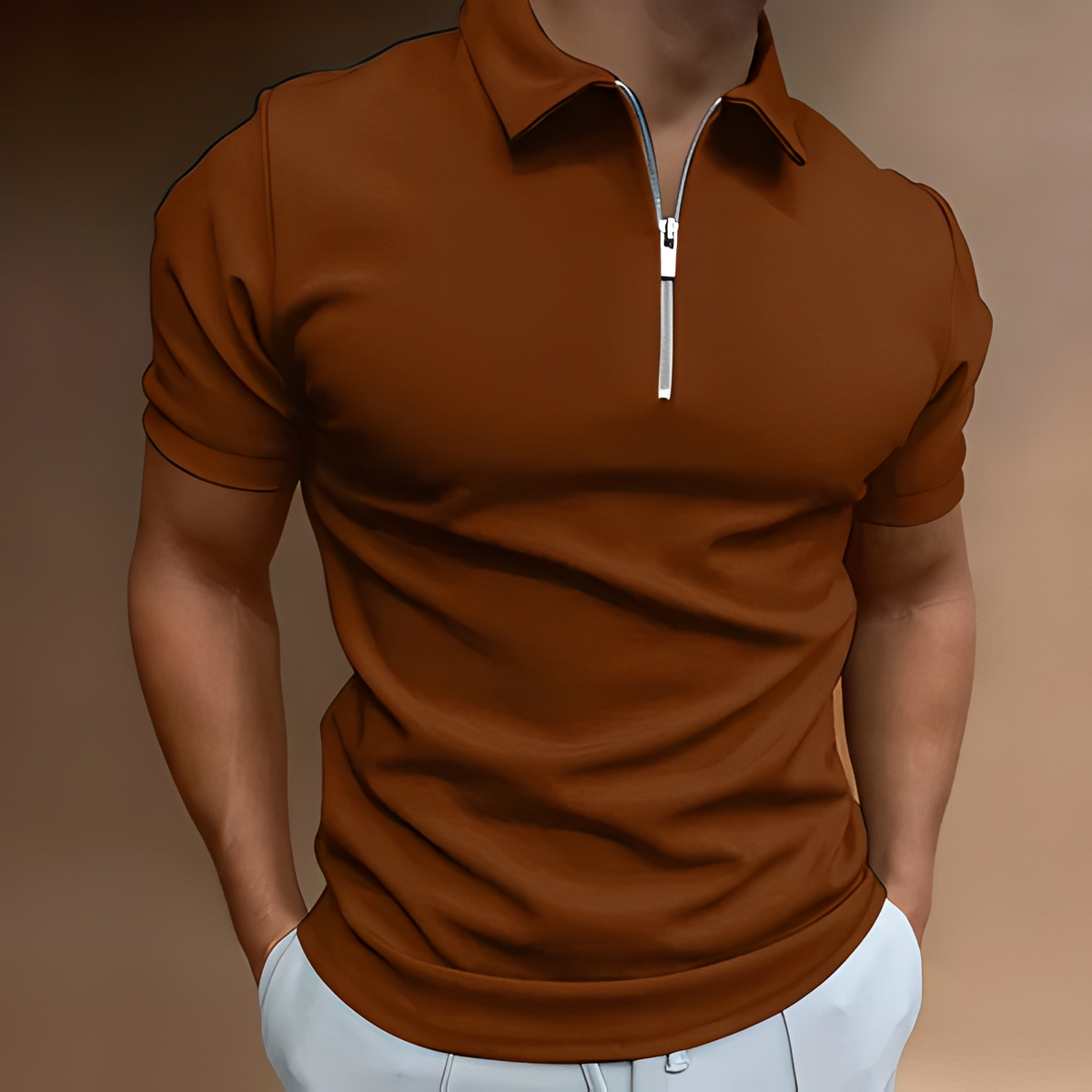 Bronny - Men's classic half-zip shirt
