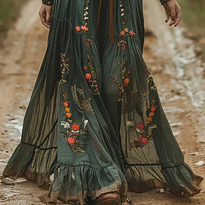 Jacinda | Women's boho maxi dress with flowing belt | Lightweight