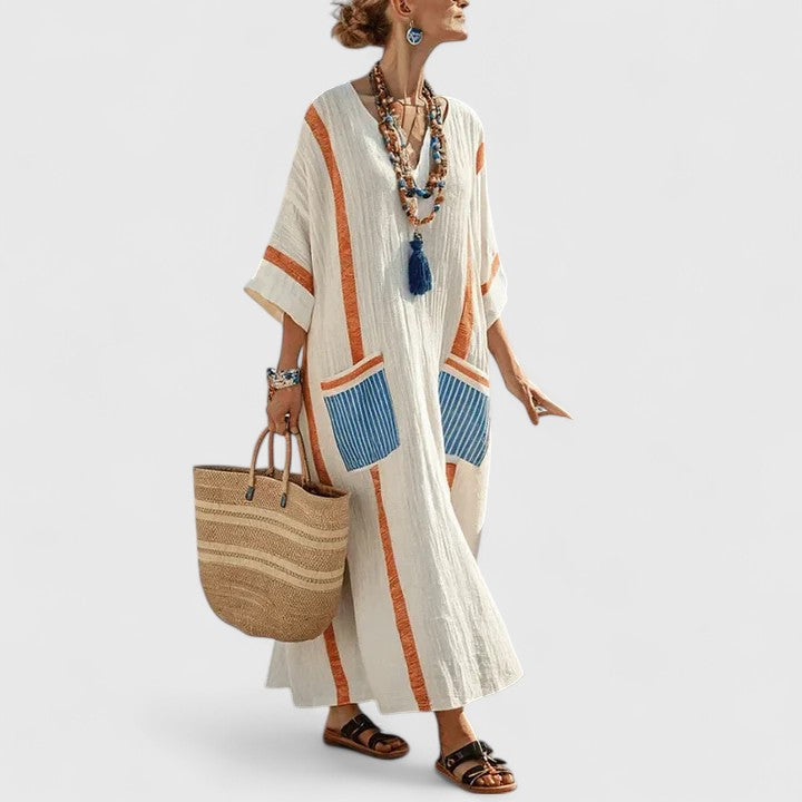 Galiana | Women's boho midi dress with pockets, cool and lightweight | Breathable
