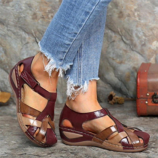 Bianca | Women's spring wedge sandals with crossover straps