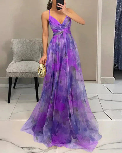 Gundisalva | Elegant women's maxi dress with a spring floral print