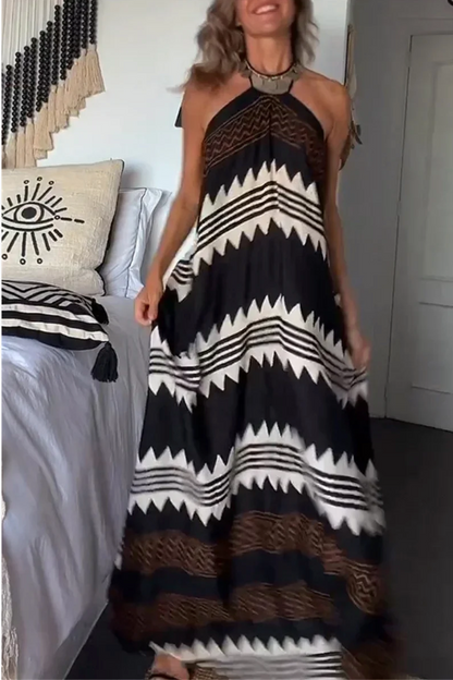 Elena ™ backless Aztec dress