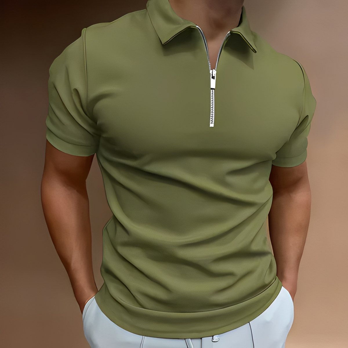 Bronny - Men's classic half-zip shirt