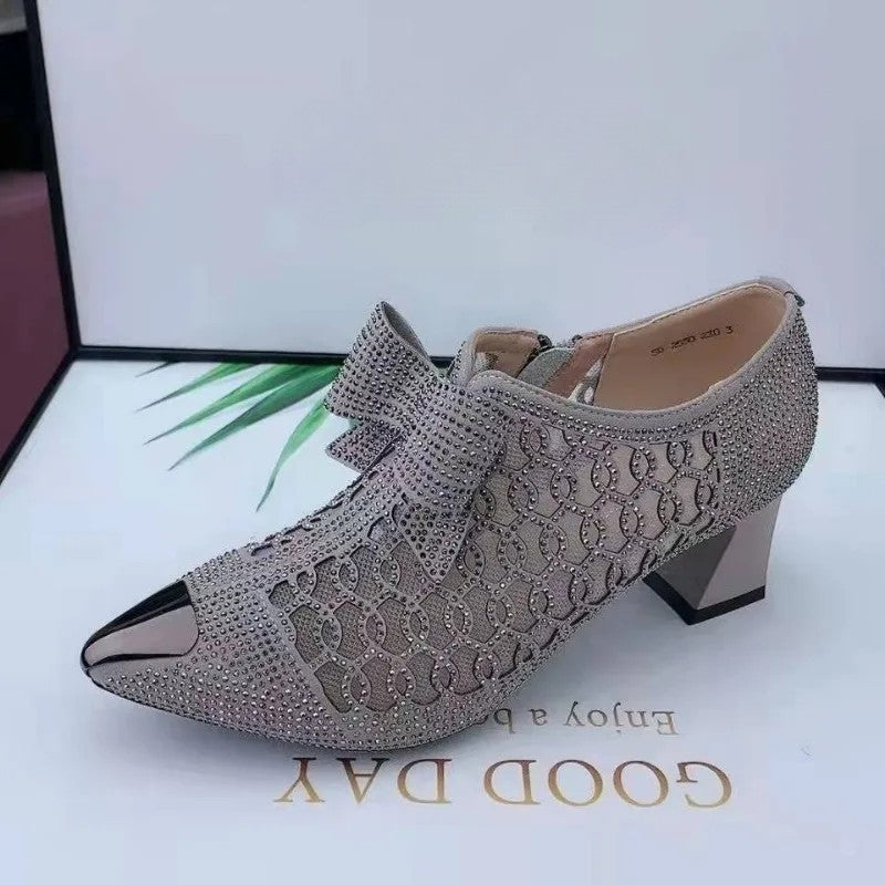 Luna - Side-Zip Block Heel Shoes