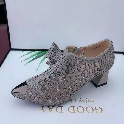 Luna - Side-Zip Block Heel Shoes