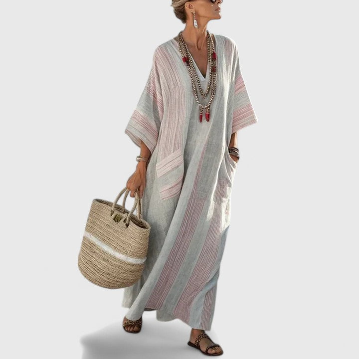 Galiana | Women's boho midi dress with pockets, cool and lightweight | Breathable