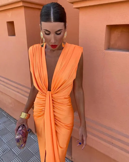 Maya™ plunge party dress
