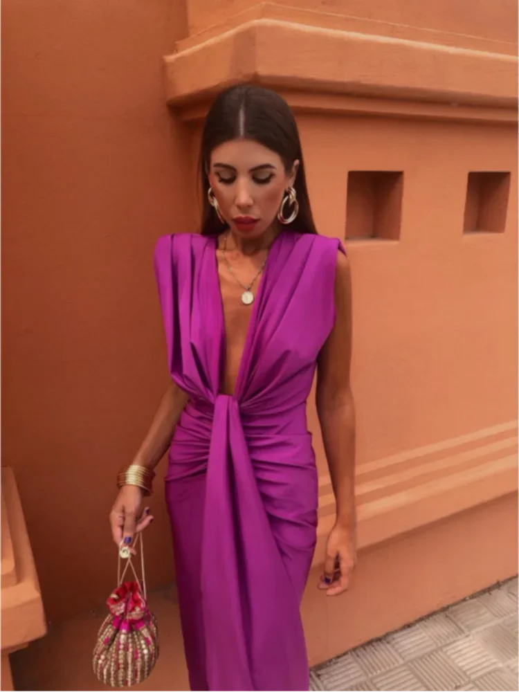Maya™ plunge party dress