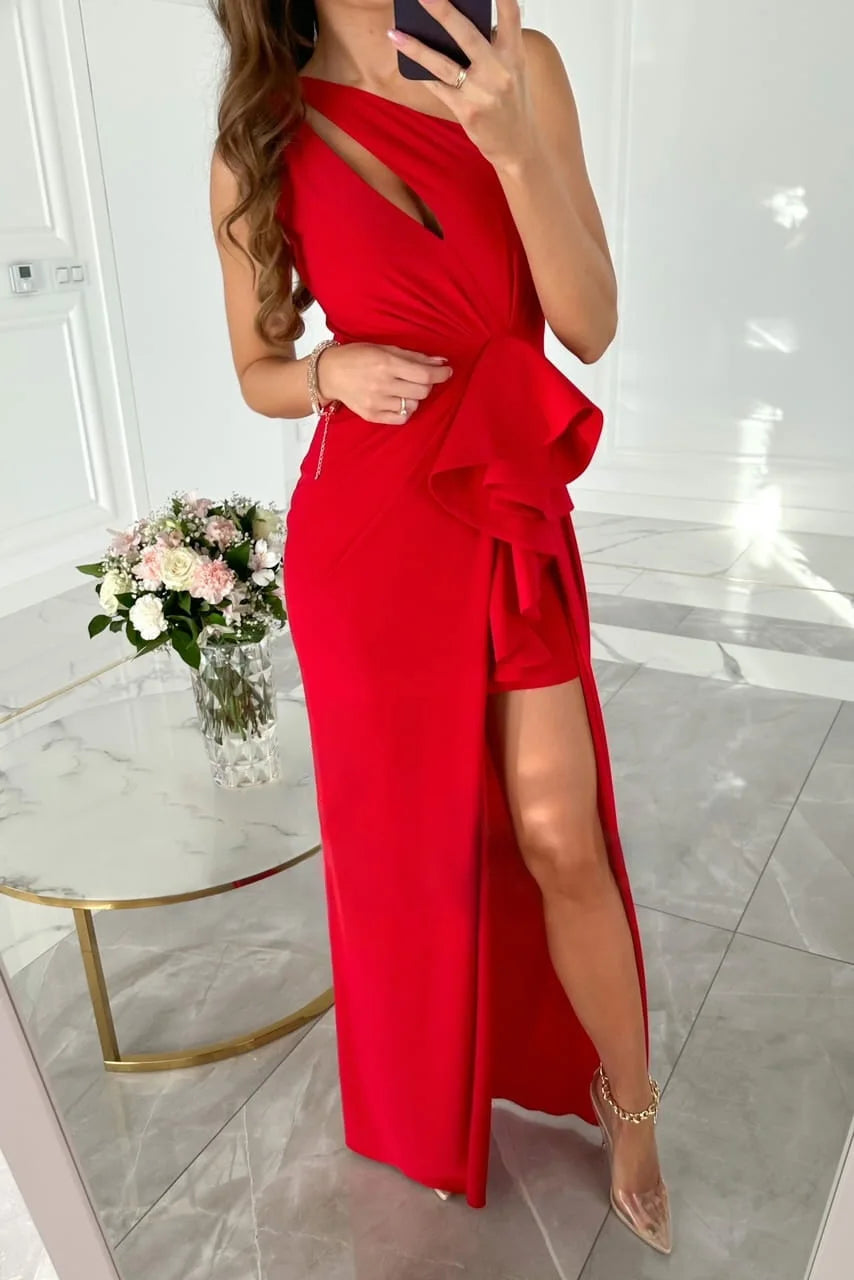 Caterine Dress - Elegant with Asymmetrical Cut