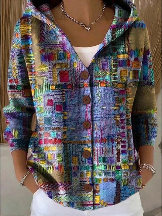 Paloma | Hooded Printed Knit Jacket