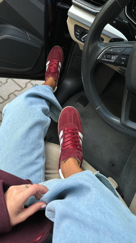 Retro-Modern Burgundy Sneakers