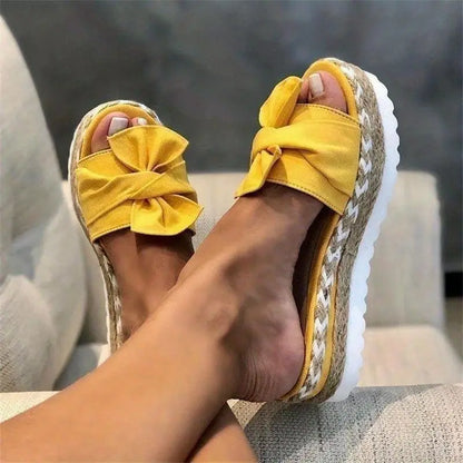 Non-slip bow slippers
