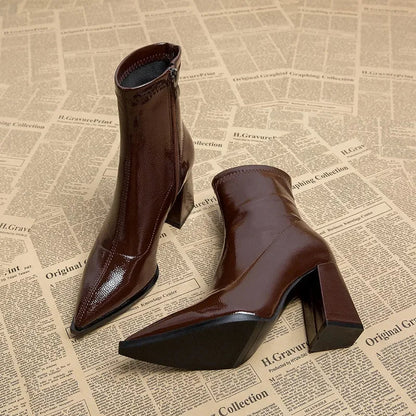 Patent Leather Heeled Boots | Milan™