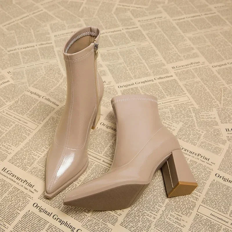 Patent Leather Heeled Boots | Milan™