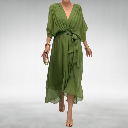 Izel | Elegant V-neck maxi dress